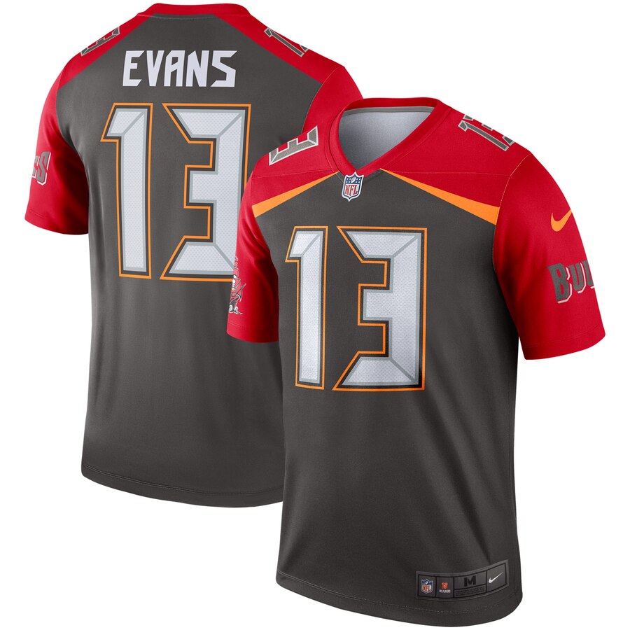 Nike Buccaneers 13 Mike Evans Pewter Inverted Legend Jersey Nike Buccaneers 13 Mike Evans Pewter Inverted Legend Jersey