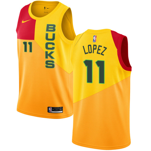 Nike Bucks #11 Brook Lopez Yellow NBA Swingman City Edition 2018 19 Jersey Nike Bucks #11 Brook Lopez Yellow NBA Swingman City Edition 2018 19 Jersey