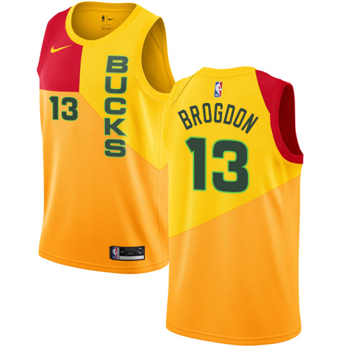 Nike Bucks #13 Malcolm Brogdon Yellow NBA Swingman City Edition 2018 19 Jersey Nike Bucks #13 Malcolm Brogdon Yellow NBA Swingman City Edition 2018 19 Jersey