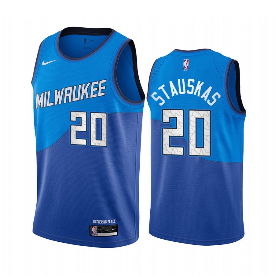 Nike Bucks #20 Nik Stauskas Blue NBA Swingman 2020-21 City Edition Jersey Nike Bucks #20 Nik Stauskas Blue NBA Swingman 2020-21 City Edition Jersey