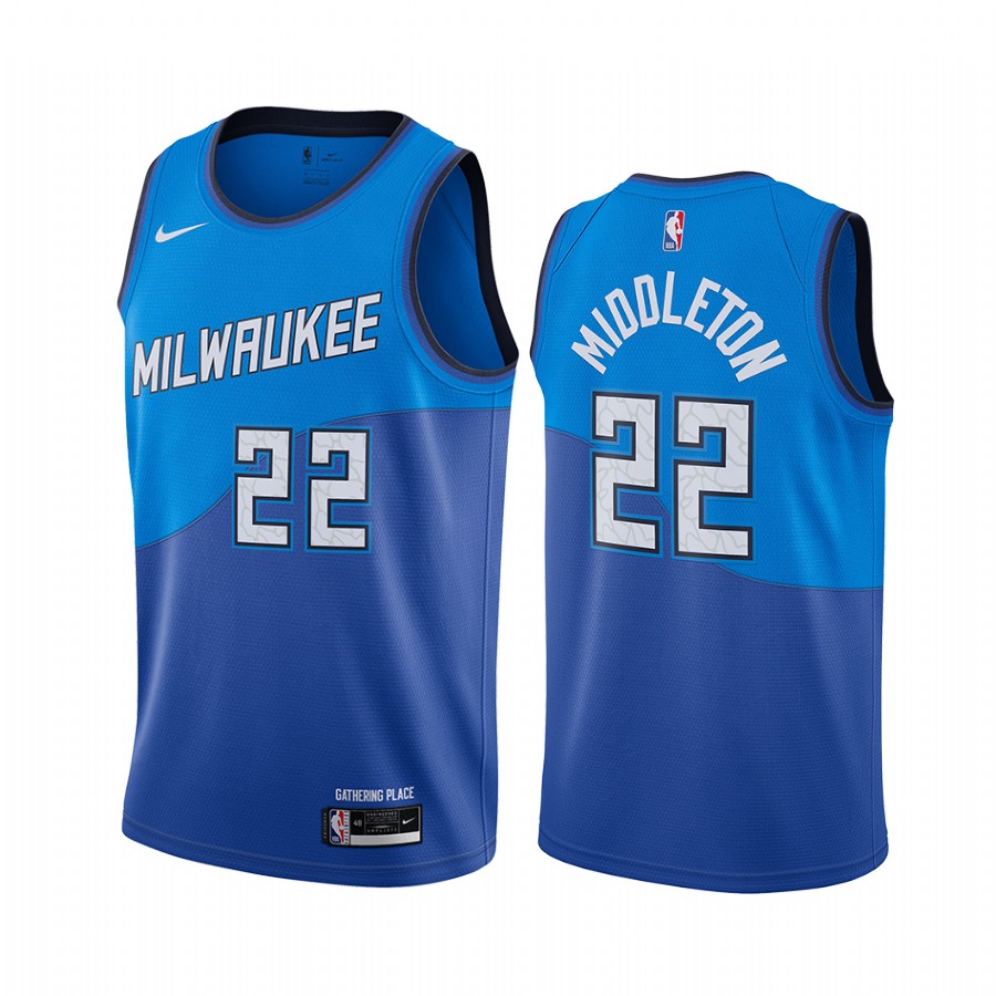 Nike Bucks #22 Khris Middleton Blue NBA Swingman 2020-21 City Edition Jersey Nike Bucks #22 Khris Middleton Blue NBA Swingman 2020-21 City Edition Jersey