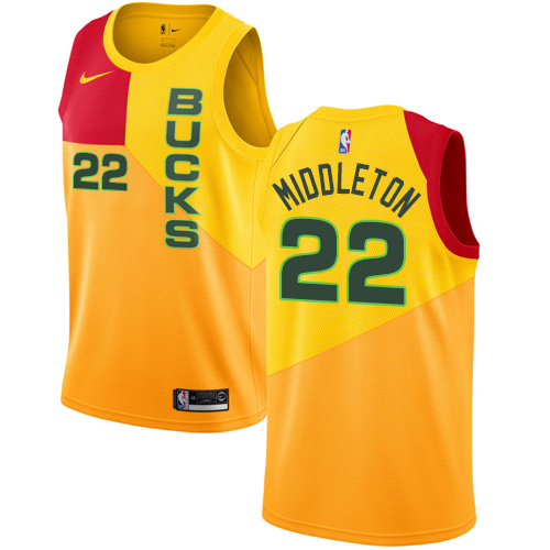 Nike Bucks #22 Khris Middleton Yellow NBA Swingman City Edition 2018 19 Jersey Nike Bucks #22 Khris Middleton Yellow NBA Swingman City Edition 2018 19 Jersey