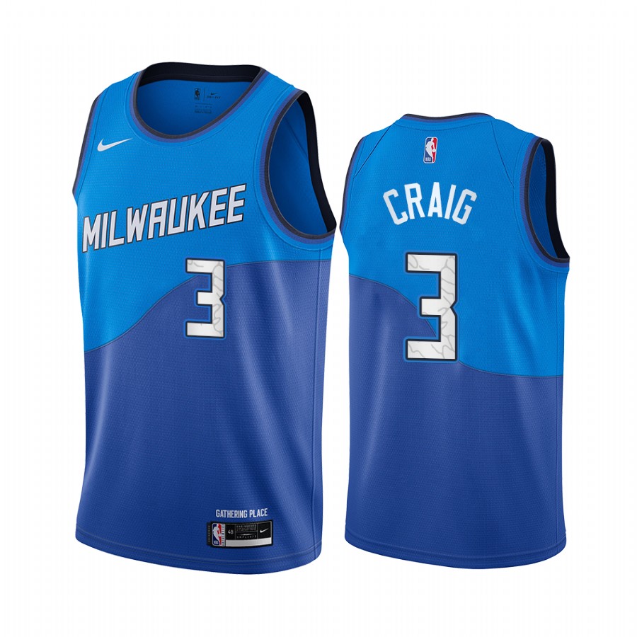 Nike Bucks #3 Torrey Craig Blue NBA Swingman 2020-21 City Edition Jersey Nike Bucks #3 Torrey Craig Blue NBA Swingman 2020-21 City Edition Jersey