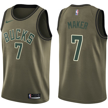 Nike Bucks #7 Thon Maker Green Salute to Service NBA Swingman Jersey