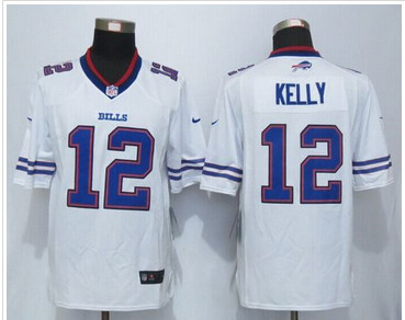 Nike Buffalo Bills #12 Jim Kelly White Men's Stitched NFL Limited Jersey Nike Buffalo Bills #12 Jim Kelly White Men's Stitched NFL Limited Jersey