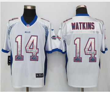 Nike Buffalo Bills #14 Sammy Watkins Drift Fashion White Elite Jerseys Nike Buffalo Bills #14 Sammy Watkins Drift Fashion White Elite Jerseys