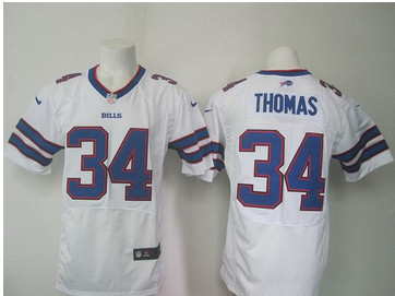 Nike Buffalo Bills #34 Thurman Thomas White Men's Stitched NFL New Elite Jersey Nike Buffalo Bills #34 Thurman Thomas White Men's Stitched NFL New Elite Jersey