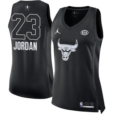 Nike Bulls #23 Michael Jordan Black Women's NBA Jordan Swingman 2018 All-Star Game Jersey Nike Bulls #23 Michael Jordan Black Women's NBA Jordan Swingman 2018 All-Star Game Jersey