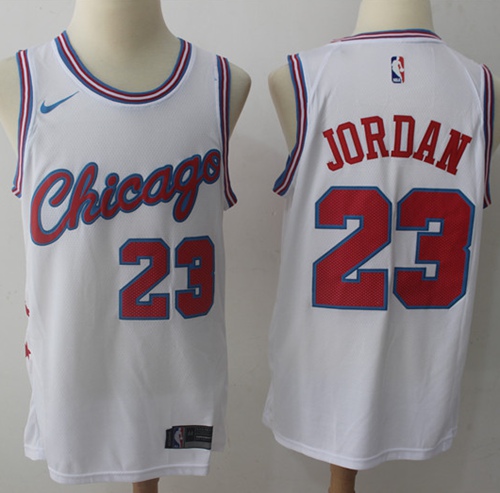 Nike Bulls #23 Michael Jordan White NBA Swingman City Edition Jersey