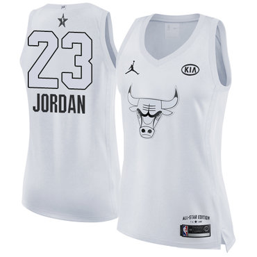 Nike Bulls #23 Michael Jordan White Women's NBA Jordan Swingman 2018 All-Star Game Jersey Nike Bulls #23 Michael Jordan White Women's NBA Jordan Swingman 2018 All-Star Game Jersey