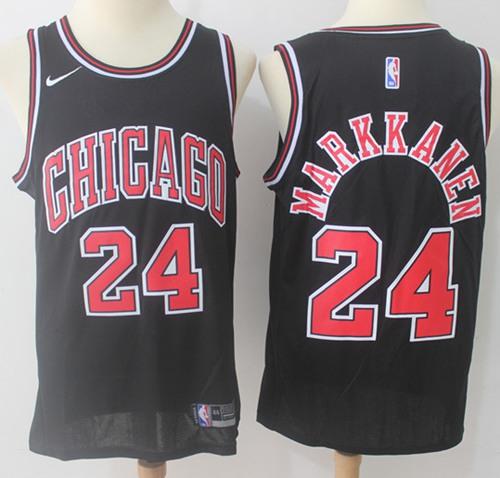 Nike Bulls #24 Lauri Markkanen Black NBA Swingman Jersey