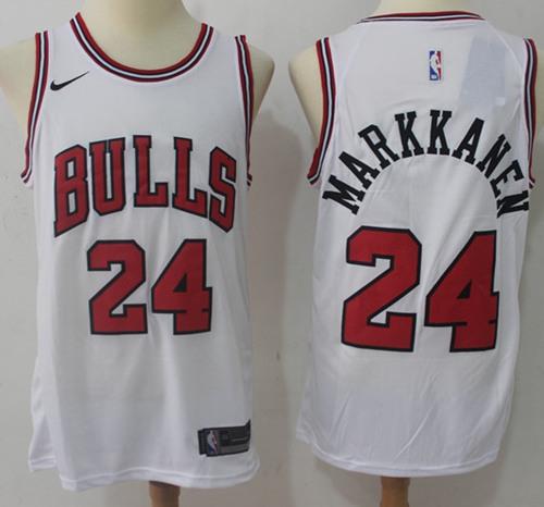 Nike Bulls #24 Lauri Markkanen White NBA Swingman Jersey