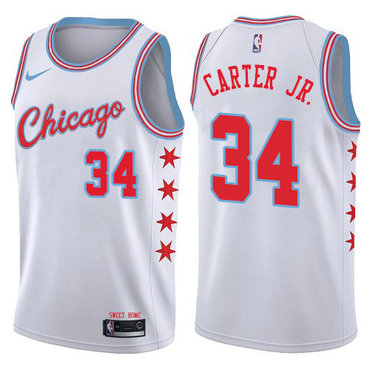Nike Bulls #34 Wendell Carter Jr. White NBA Swingman City Edition Jersey