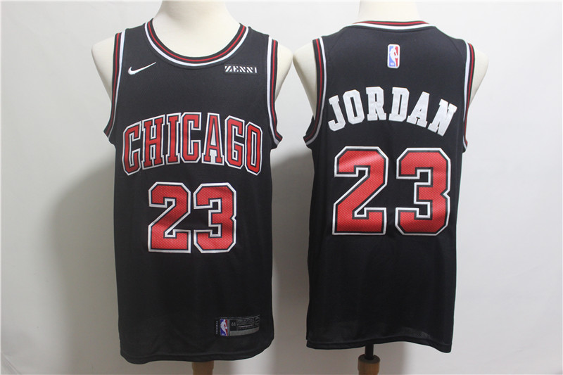 Nike Bulls 23 Michael Jordan Black Nike Swingman Jersey