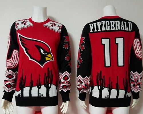 Nike Cardinals #11 Larry Fitzgerald Red Black Men's Ugly Sweater