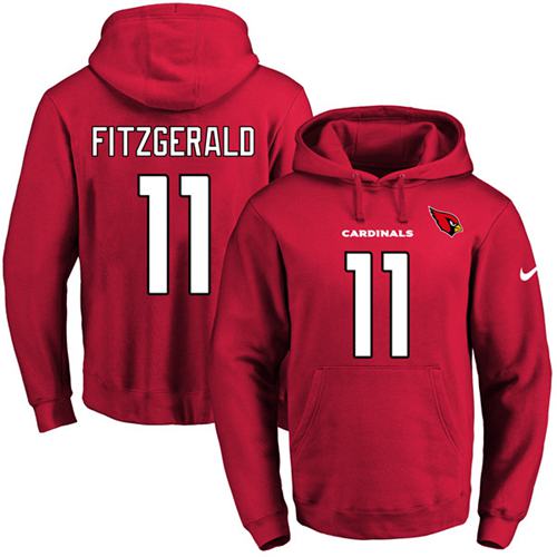 Nike Cardinals #11 Larry Fitzgerald Red Name & Number Pullover NFL Hoodie Nike Cardinals #11 Larry Fitzgerald Red Name & Number Pullover NFL Hoodie