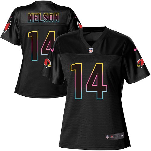 Nike Cardinals #14 J.J. Nelson Black Women's NFL Fashion Game Jersey