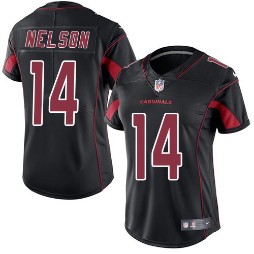 Nike Cardinals #14 J.J. Nelson Black Women's Stitched NFL Limited Rush Jersey