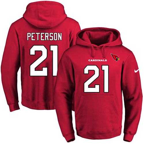 Nike Cardinals #21 Patrick Peterson Red Name & Number Pullover NFL Hoodie Nike Cardinals #21 Patrick Peterson Red Name & Number Pullover NFL Hoodie