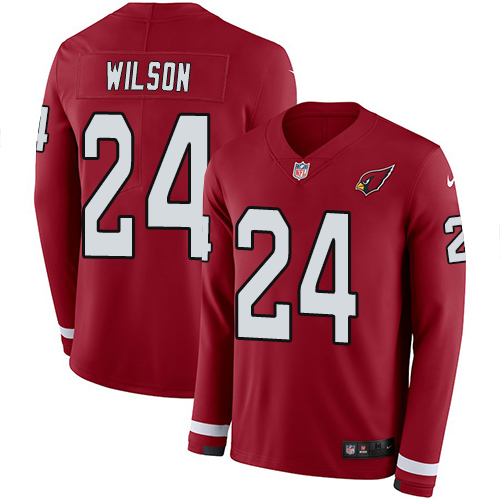 Nike Cardinals #24 Adrian Wilson Red Team Color Men's Stitched NFL Limited Therma Long Sleeve Jersey Nike Cardinals #24 Adrian Wilson Red Team Color Men's Stitched NFL Limited Therma Long Sleeve Jersey