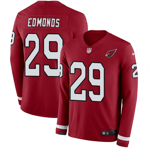 Nike Cardinals #29 Chase Edmonds Red Team Color Men's Stitched NFL Limited Therma Long Sleeve Jersey Nike Cardinals #29 Chase Edmonds Red Team Color Men's Stitched NFL Limited Therma Long Sleeve Jersey