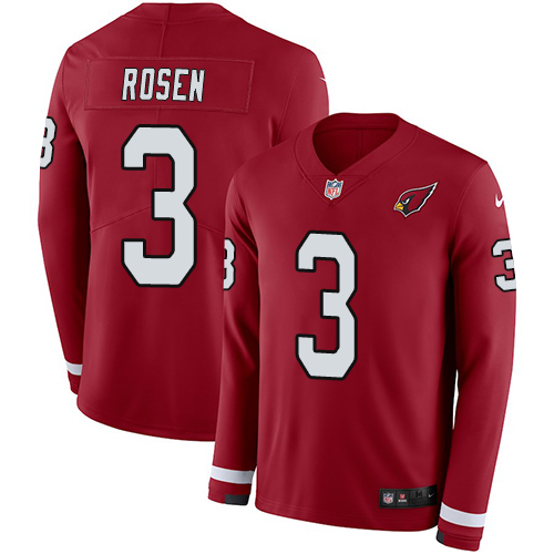 Nike Cardinals #3 Josh Rosen Red Team Color Men's Stitched NFL Limited Therma Long Sleeve Jersey Nike Cardinals #3 Josh Rosen Red Team Color Men's Stitched NFL Limited Therma Long Sleeve Jersey