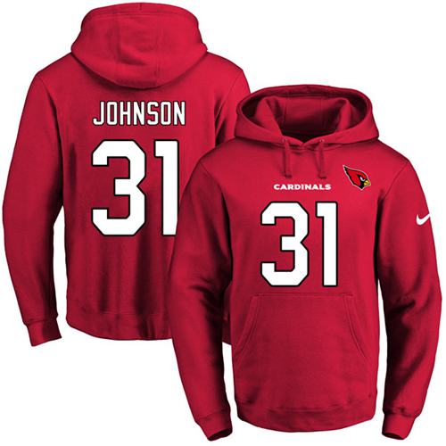 Nike Cardinals #31 David Johnson Red Name & Number Pullover NFL Hoodie Nike Cardinals #31 David Johnson Red Name & Number Pullover NFL Hoodie