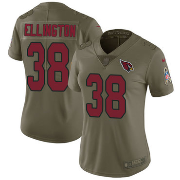 Nike Cardinals #38 Andre Ellington Olive Women's Stitched NFL Limited 2017 Salute to Service Jersey Nike Cardinals #38 Andre Ellington Olive Women's Stitched NFL Limited 2017 Salute to Service Jersey