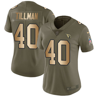 Nike Cardinals #40 Pat Tillman Olive Gold Women's Stitched NFL Limited 2017 Salute to Service Jersey Nike Cardinals #40 Pat Tillman Olive Gold Women's Stitched NFL Limited 2017 Salute to Service Jersey