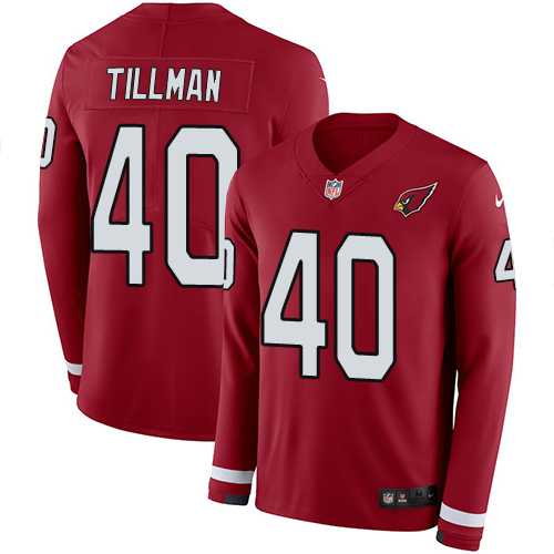 Nike Cardinals #40 Pat Tillman Red Team Color Men's Stitched NFL Limited Therma Long Sleeve Jersey Nike Cardinals #40 Pat Tillman Red Team Color Men's Stitched NFL Limited Therma Long Sleeve Jersey