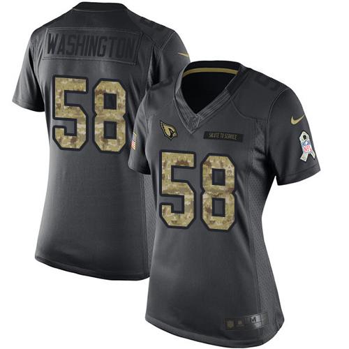 Nike Cardinals #58 Daryl Washington Black Women's Stitched NFL Limited 2016 Salute to Service Jersey