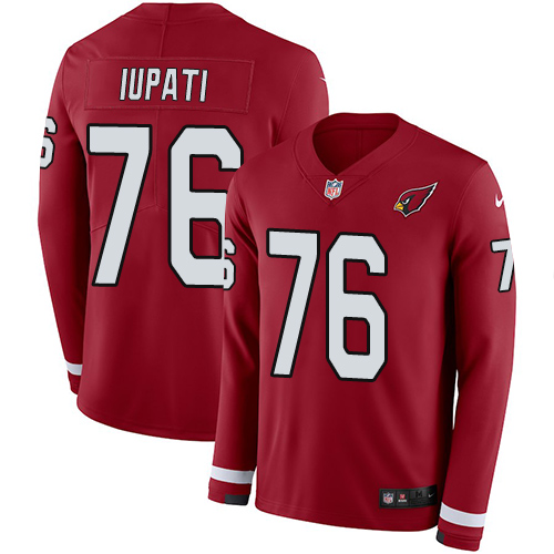 Nike Cardinals #76 Mike Iupati Red Team Color Men's Stitched NFL Limited Therma Long Sleeve Jersey Nike Cardinals #76 Mike Iupati Red Team Color Men's Stitched NFL Limited Therma Long Sleeve Jersey