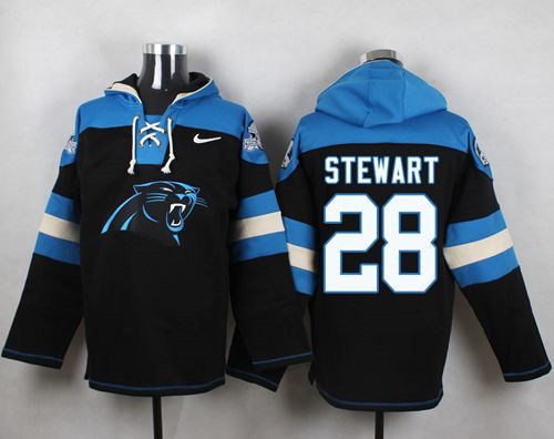 Nike Carolina Panthers #28 Jonathan Stewart Black Player Pullover NFL Hoodie Nike Carolina Panthers #28 Jonathan Stewart Black Player Pullover NFL Hoodie