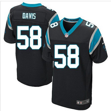 Nike Carolina Panthers #58 Thomas Davis Black Team Color Men's Stitched NFL Elite Jersey Nike Carolina Panthers #58 Thomas Davis Black Team Color Men's Stitched NFL Elite Jersey