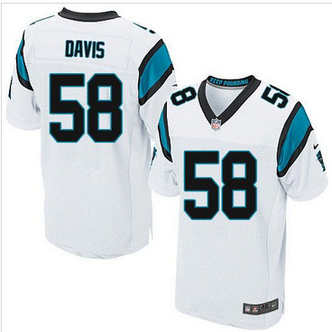 Nike Carolina Panthers #58 Thomas Davis White Men's Stitched NFL Elite Jersey Nike Carolina Panthers #58 Thomas Davis White Men's Stitched NFL Elite Jersey