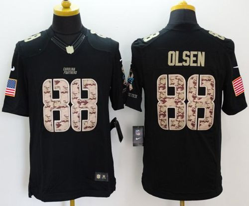 Nike Carolina Panthers #88 Greg Olsen Black Men's Stitched NFL Limited Salute to Service Jersey Nike Carolina Panthers #88 Greg Olsen Black Men's Stitched NFL Limited Salute to Service Jersey