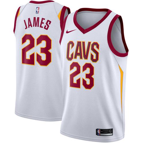 Nike Cavaliers #23 LeBron James White Stitched NBA Swingman Jersey