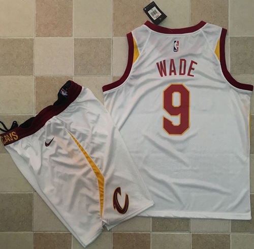 Nike Cavaliers #9 Dwyane Wade White A Set Youth NBA Swingman Association Edition Jersey