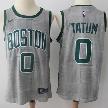 Nike Celtics #0 Jayson Tatum Gray NBA Swingman City Edition Jersey