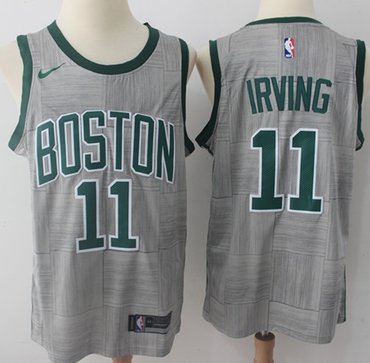 Nike Celtics #11 Kyrie Irving Gray NBA Swingman City Edition Jersey