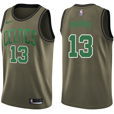 Nike Celtics #13 Marcus Morris Green Salute to Service NBA Swingman Jersey
