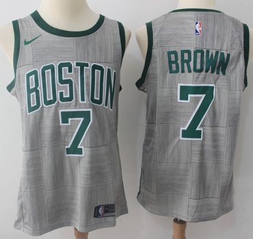 Nike Celtics #7 Jaylen Brown Gray NBA Swingman City Edition Jersey