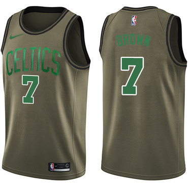 Nike Celtics #7 Jaylen Brown Green Salute to Service NBA Swingman Jersey