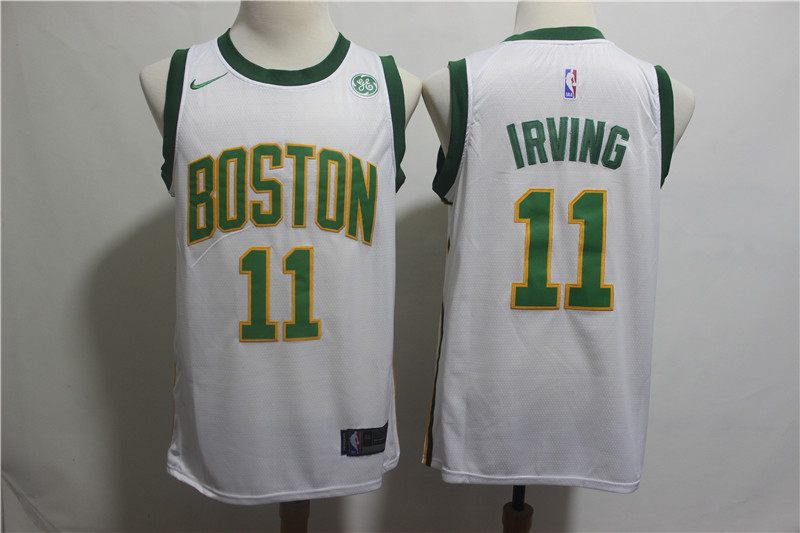 Nike Celtics 11 Kyrie Irving White 2018-19 City Edition Nike Swingman Jersey