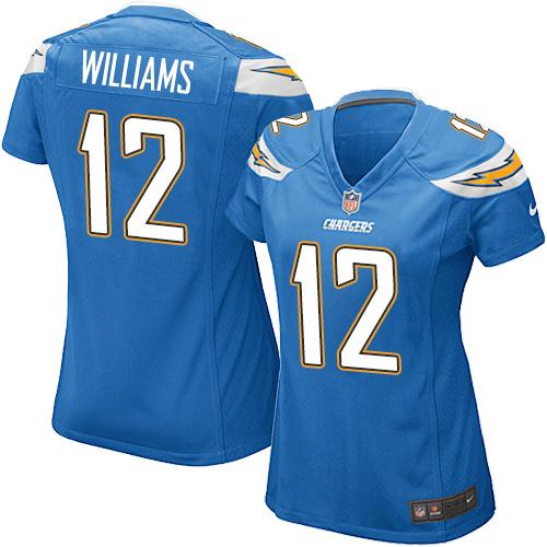 Nike Chargers #12 Mike Williams Electric Blue Alternate Women's Stitched NFL New Elite Jersey