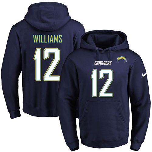 Nike Chargers #12 Mike Williams Navy Blue Name & Number Pullover NFL Hoodie Nike Chargers #12 Mike Williams Navy Blue Name & Number Pullover NFL Hoodie