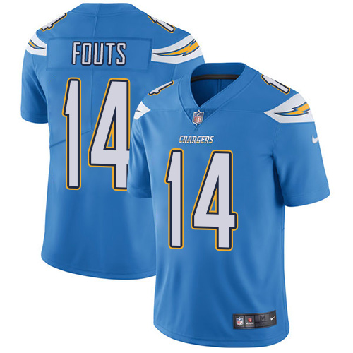 Nike Chargers #14 Dan Fouts Electric Blue Alternate Men's Stitched NFL Vapor Untouchable Limited Jersey Nike Chargers #14 Dan Fouts Electric Blue Alternate Men's Stitched NFL Vapor Untouchable Limited Jersey