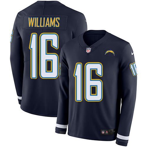 Nike Chargers #16 Tyrell Williams Navy Blue Team Color Men's Stitched NFL Limited Therma Long Sleeve Jersey Nike Chargers #16 Tyrell Williams Navy Blue Team Color Men's Stitched NFL Limited Therma Long Sleeve Jersey