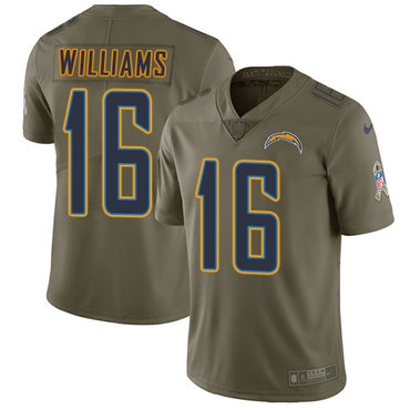 Nike Chargers #16 Tyrell Williams Olive Men's Stitched NFL Limited 2017 Salute To Service Jersey