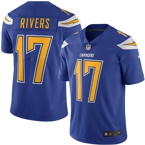 Nike Chargers #17 Philip Rivers Electric Blue Men's Stitched NFL Limited Rush Jersey Nike Chargers #17 Philip Rivers Electric Blue Men's Stitched NFL Limited Rush Jersey